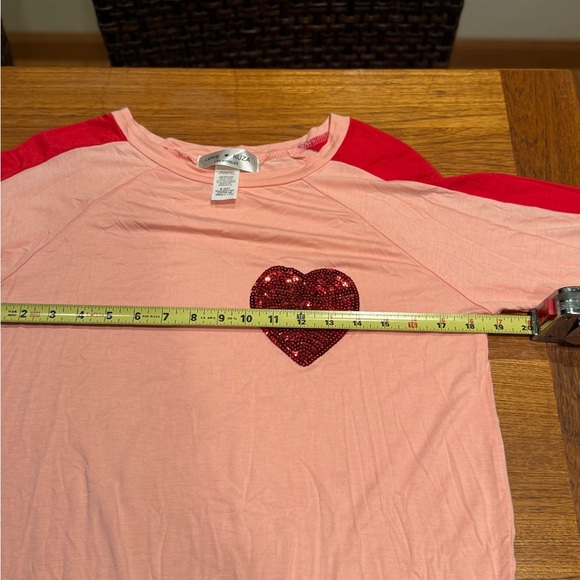 Love Kuza Pink and Red Heart Long Sleeve Top NWOT LAST CHANCE! - Picture 6 of 9